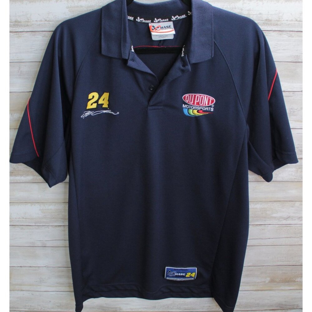 Jeff Gordon Dupont Motorsports Polo Shirt By Chase Authentics - Size M - 100% Po